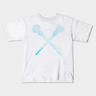 Lacrosse Stick Light Blue Kids T-Shirt